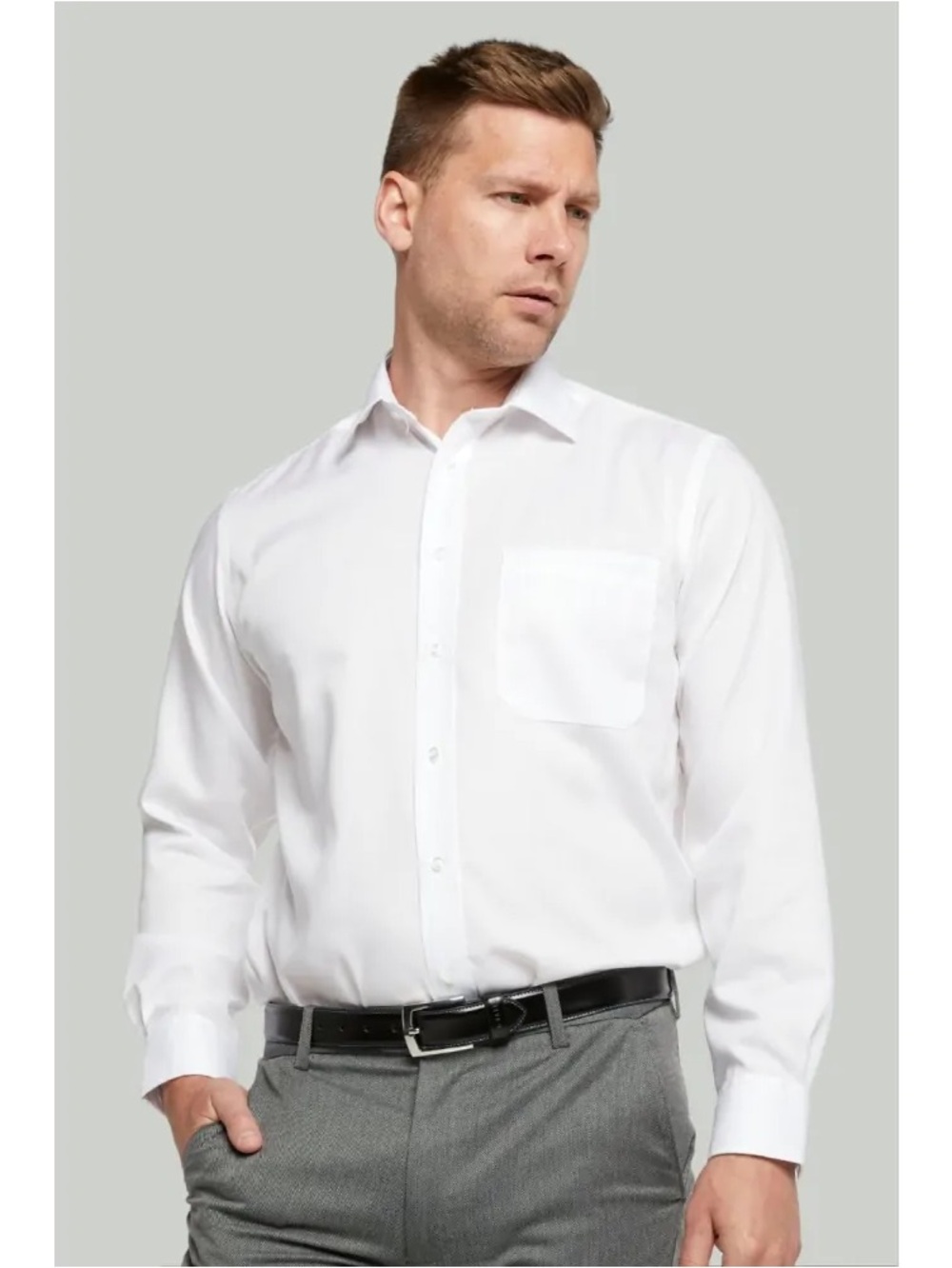 Marks & Spencer Collection Men’s Cotton Dress Shirt 17.5 44-45cm Slim Fit White